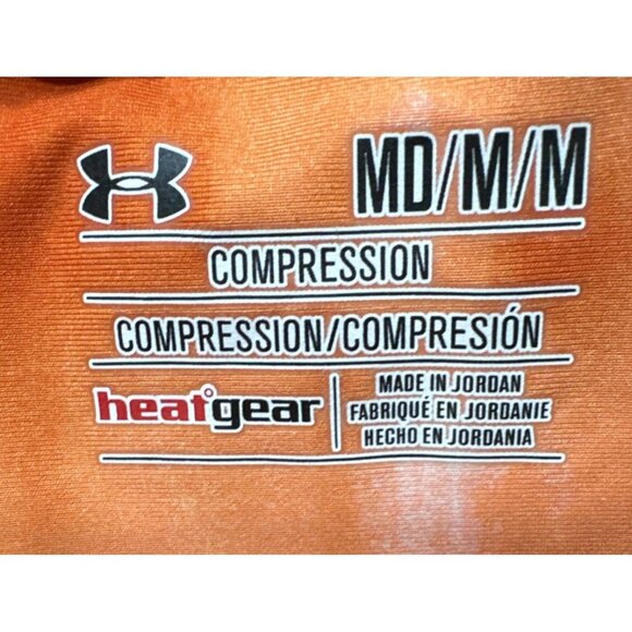 Under Armour HeatGear Womens Med Orange Compression Athletic Capris - Picture 3 of 4